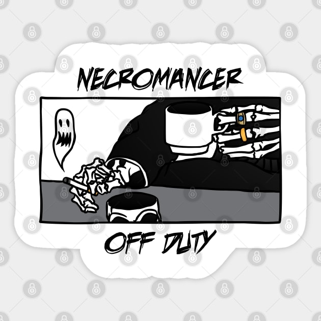 Necromancer Off Duty Necromancy Sticker by sadpanda
